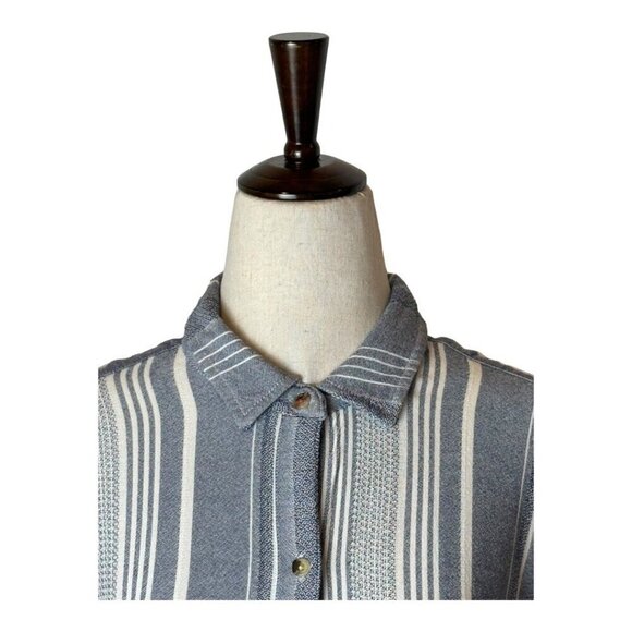 Anthropologie Maeve Shirt Women Small Blue Chatham Striped Button Down Blouse - Picture 6 of 10
